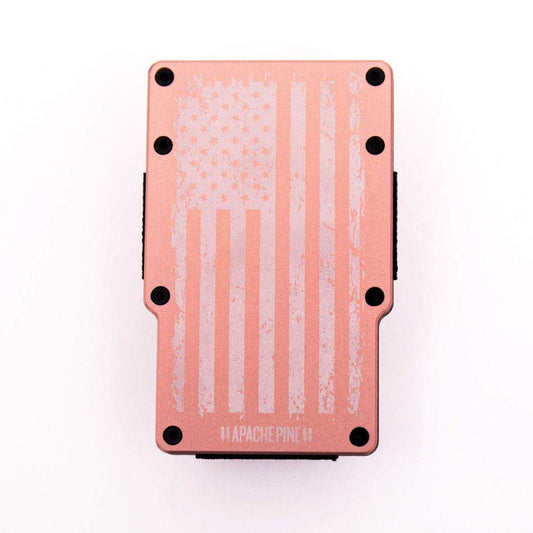 Rose Gold American Flag Minimalist Wallet