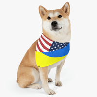 American and Ukrainian Flag Bandana Collar