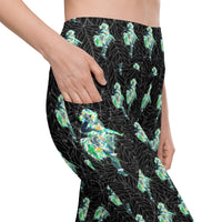 Hula Girl Leggings With Pockets