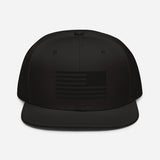 Snapback Flag Hat, Black Emberoidery