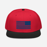 Snapback Flag Hat, Blue Embroidery