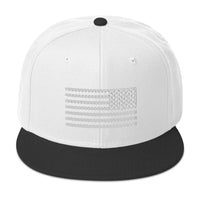 Snapback Flag Hat, White Embroidery