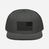 Snapback Flag Hat, Black Emberoidery