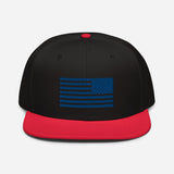 Snapback Flag Hat, Blue Embroidery